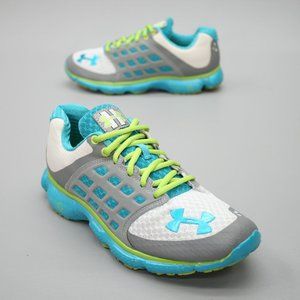 Under Armour Ladies 6.5 Micro G Gray White 4D Foam Running Sneakers  1236543-100